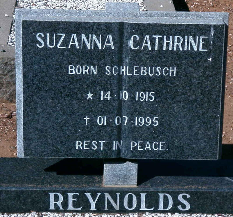 REYNOLDS Suzanna Cathrine nee SCHLEBUSCH 1915-1995