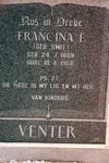 VENTER Francina E. nee SMIT 1889-1958