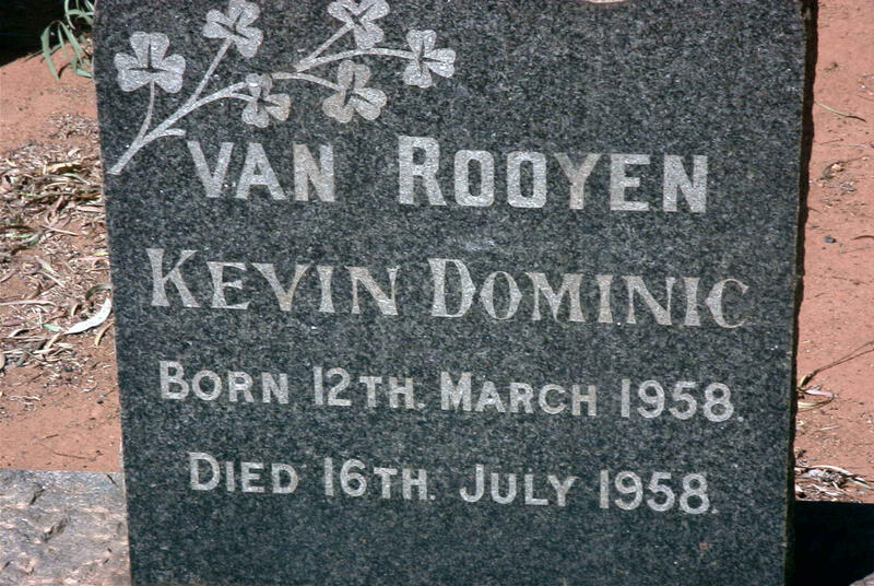 ROOYEN Kevin Dominic, van 1958-1958