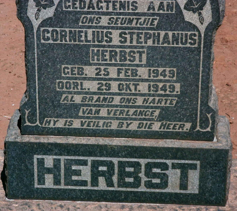 HERBST Cornelius Stephanus 1949-1949