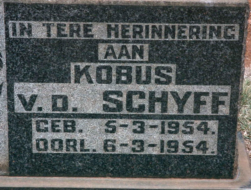 SCHYFF Kobus, v.d. 1954-1954