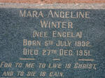 WINTER Mara Angeline nee ENGELA 1932-1951