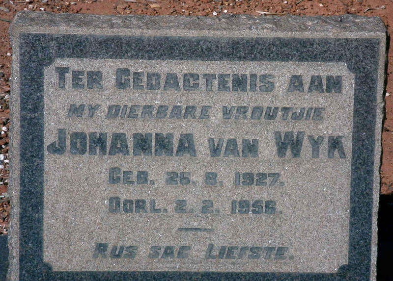 WYK Johanna, van 1927-1956