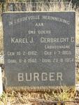 BURGER Karel J. 1862-1942 & Gerbrecht C. LABUSCHAGNE 1865-1954