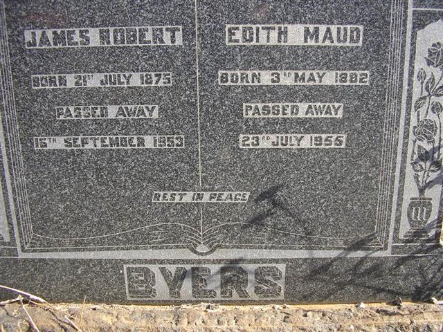 BYERS James Robert 1875-1953 & Edith Maud 1882-1955