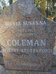 COLEMAN Robert Stuttaford 1920- & Maria Susanna 1923-1993