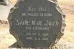 JAGER Sarie M., de nee STEENKAMP 1904-1982