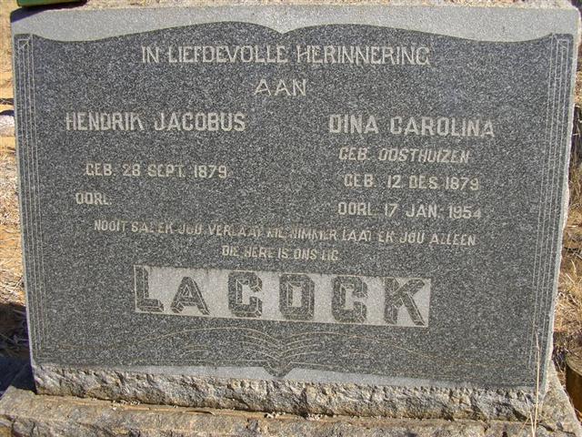 COCK Hendrik Jacobus, la 1879- & Dina Carolina OOSTHUIZEN 1879-1954