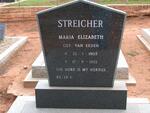 STREICHER Maria Elizabeth nee VAN EEDEN 1905-1992