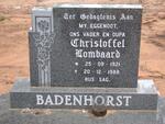 BADENHORST Christoffel Lombaard 1921-1988