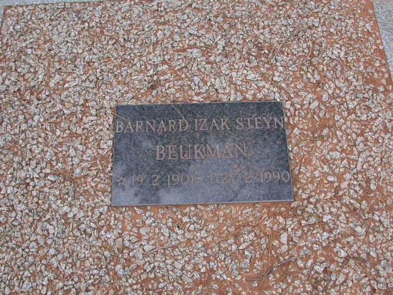 BEUKMAN Barnard Izak Steyn 1901-1990