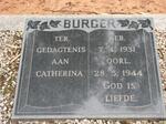 BURGER Catherina 1931-1944