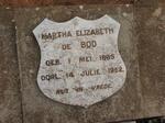 BOD Martha Elizabeth, de 1865-1952