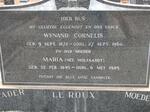 ROUX Wynand Cornelis, le 1872-1960 & Maria WOLFAARDT 1895-1985