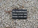 RADEMAN P.J. 1936-2007
