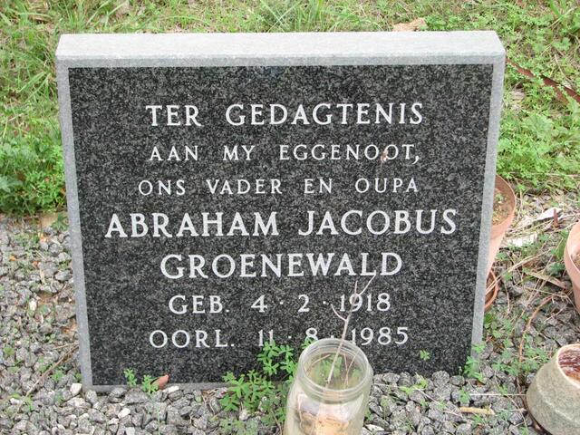 GROENEWALD Abraham Jacobus 1918-1985