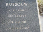 ROSSOUW C.E. nee LE ROUX 1915-1988