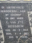 ROSSOUW G. van Zyl 1903-1963