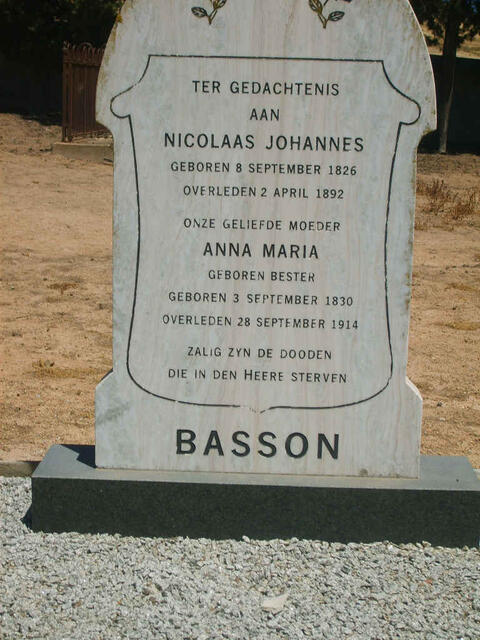 BASSON Nicolaas Johannes 1826-1892 & Anna Maria BESTER 1830-1914