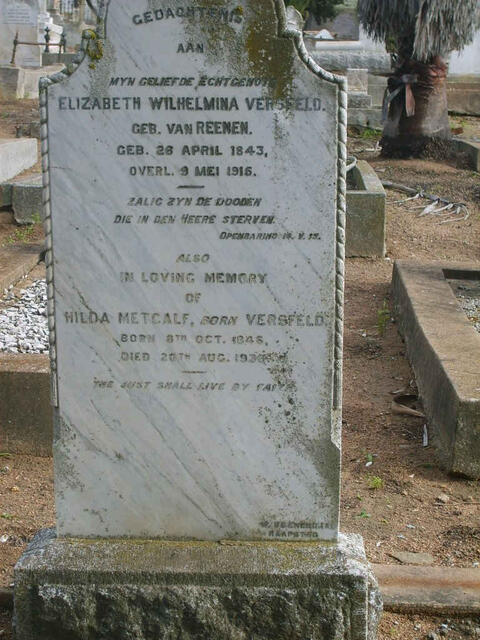 VERSFELD Elizabeth Wilhelmina nee VAN REENEN 1843-1916 :: METCALF Hilda nee VERSFELD 1848-1936