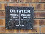 OLIVIER Frederick Tredoux 1936- & Pauliena Jacoba 1940-