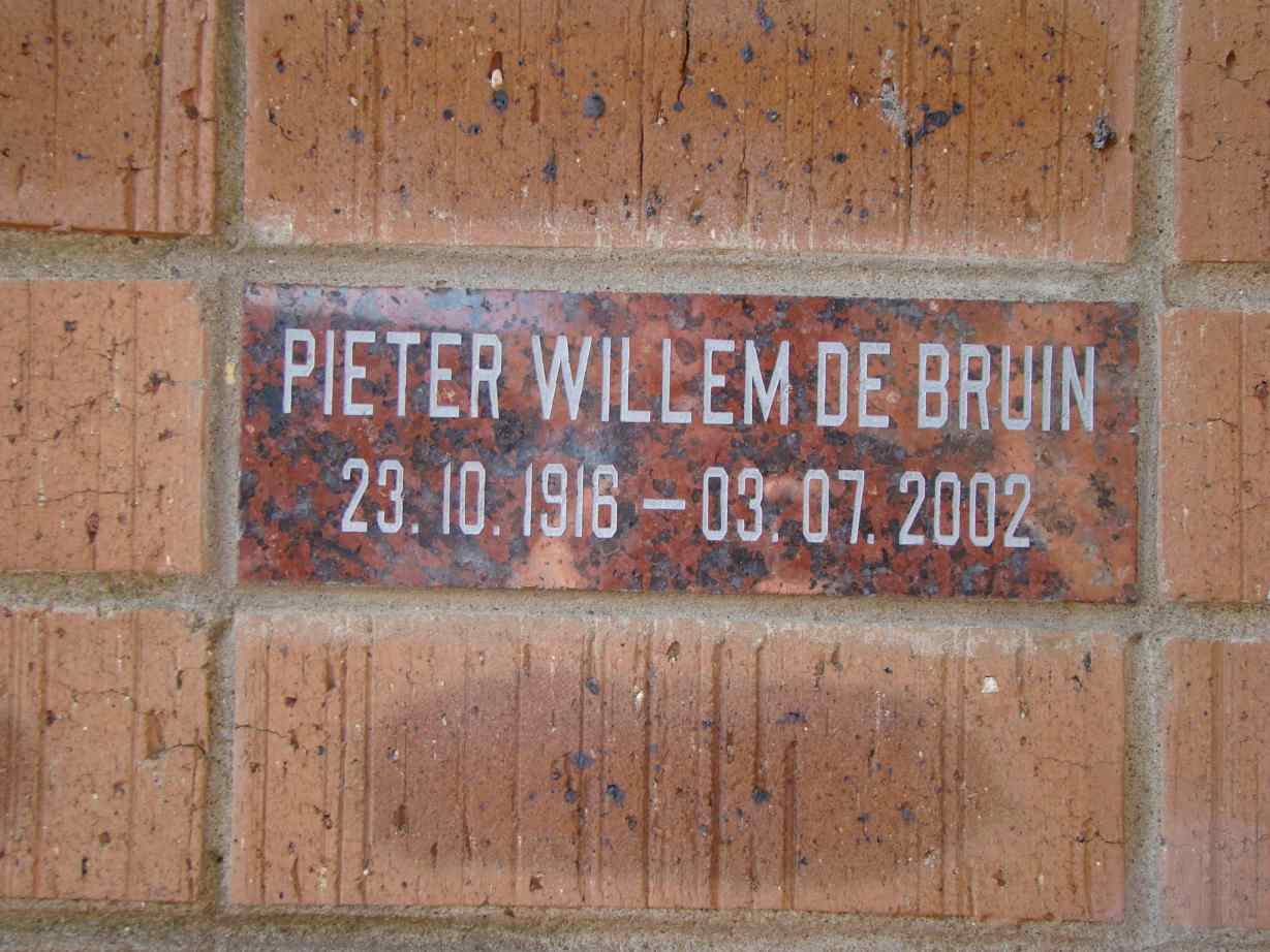 BRUIN Pieter Willem, de 1916-2002