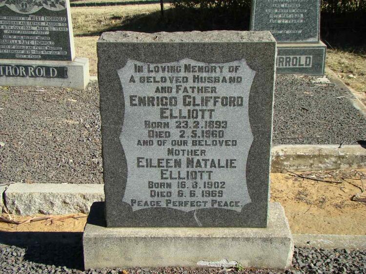 ELLIOTT Enrico Clifford 1893-1960 & Eileen Natalie 1902-1969
