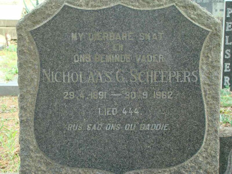 SCHEEPERS Nicolaas G. 1897-1962