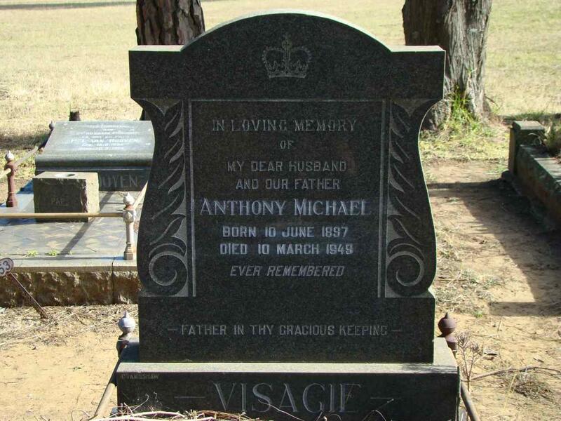 VISAGIE Anthony Michael 1897-1949