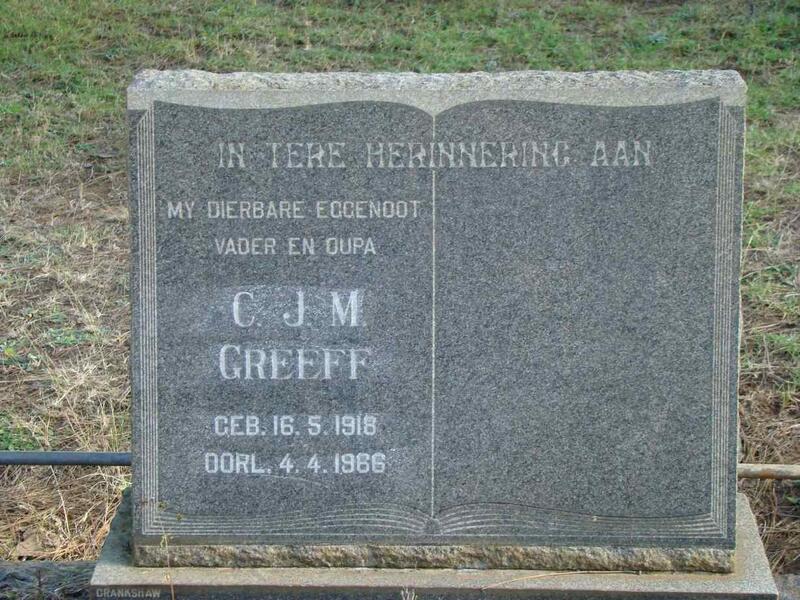 GREEFF C.J.M. 1916-1966