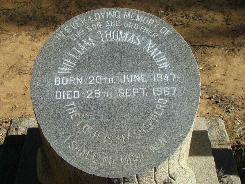 NAUDE William Thomas 1947-1967