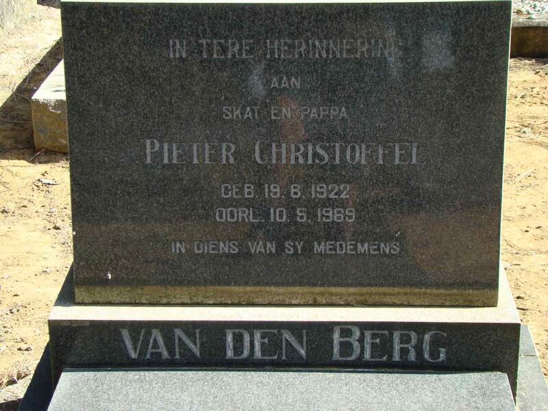 BERG Pieter Christoffel, van den 1922-1969