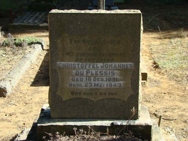 PLESSIS Christoffel Johannes, du 1891-1943