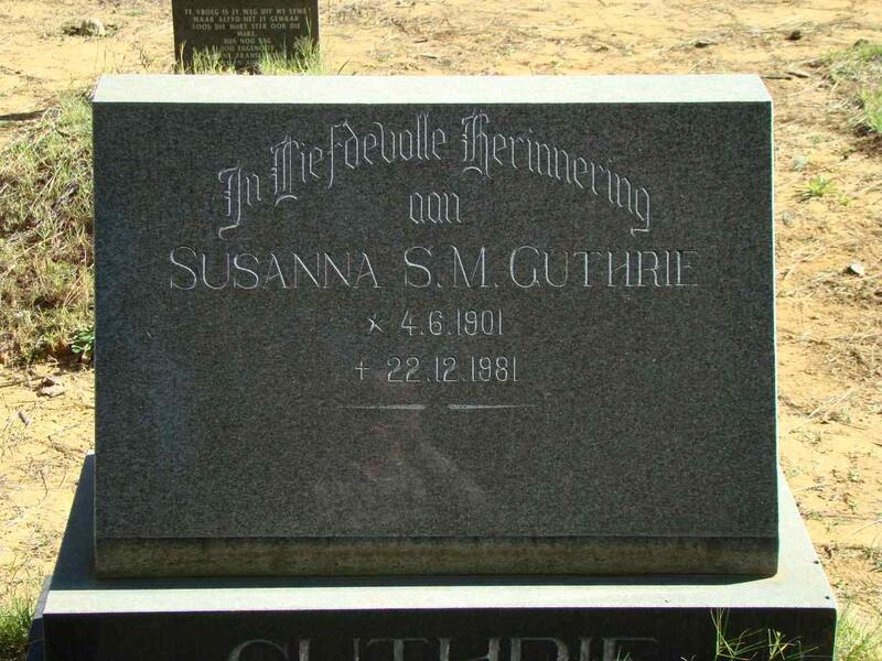 GUTHRIE Susanna S.M. 1901-1981