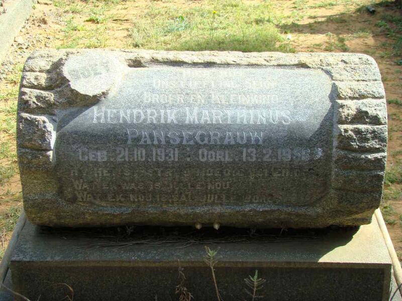 PANSEGRAUW Hendrik Marthinus 1931-1956
