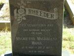 RHEEDER Magrietha Magdalena Maria 1921-1977