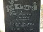 PIENAAR Susanna Salomina nee JOUBERT 1884-1973
