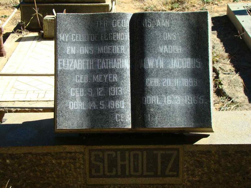 SCHOLTZ Alwyn Jacobus 1899-1965 & Elizabeth Catharina MEYER 1913-1960
