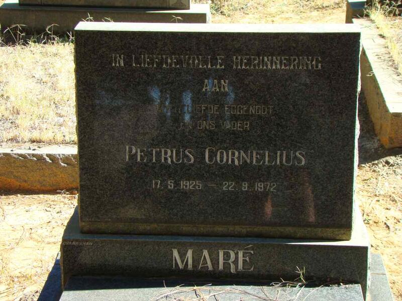 MARE Petrus Cornelius 1925-1972