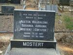 MOSTERT Aletta Magdalena Susanna Adriana nee COETZER 1907-1989