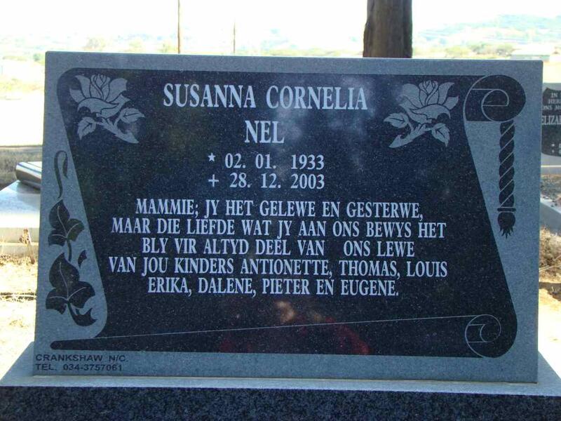 NEL Susanna Cornelia 1933-2003