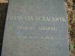 SCHALKWYK Francois Abraham, van 1936-1997