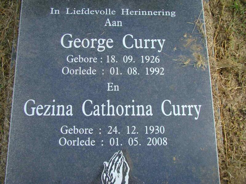 CURRY George 1926-1992 & Gezina Cathorina 1930-2008