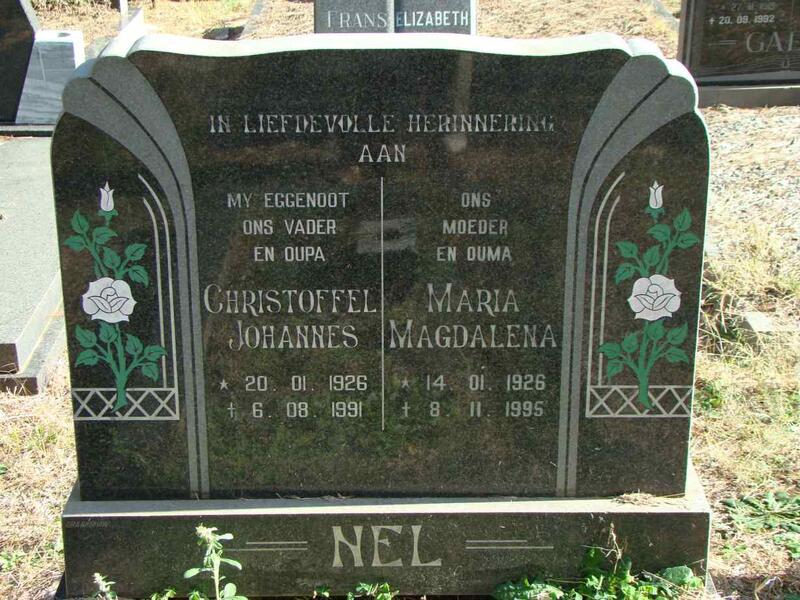 NEL Christoffel Johannes 1926-1991 & Maria Magdalena 1926-1995