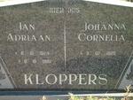 KLOPPERS Jan Adriaan 1924-1988 & Johanna Cornelia 1920-