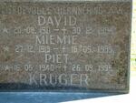 KRUGER David 1911-1994 & Miemie 1919-1995 :: KRUGER Piet 1940-1995