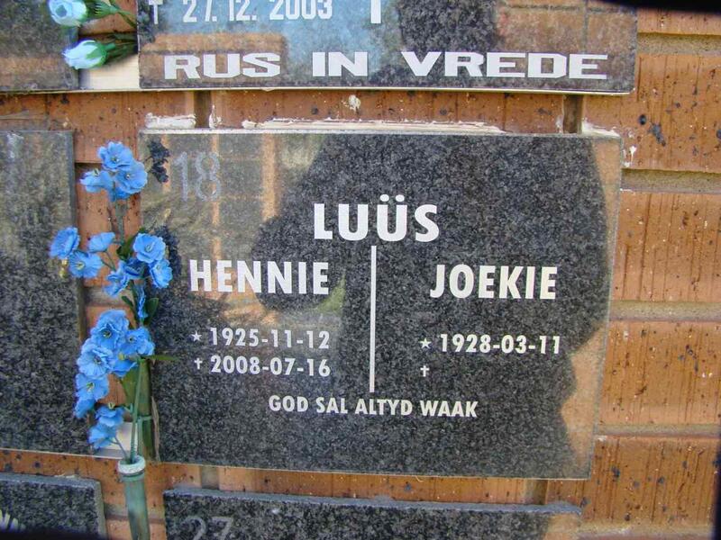 LUUS Hennie 1925-2008 & Joekie 1928-