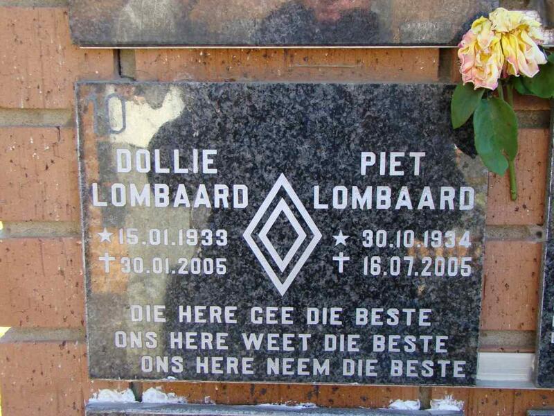 LOMBAARD Piet 1934-2005 & Dollie 1933-2005
