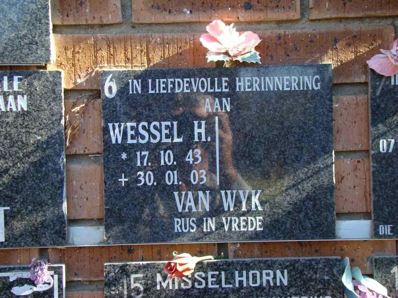 WYK Wessel H., van 1943-2003