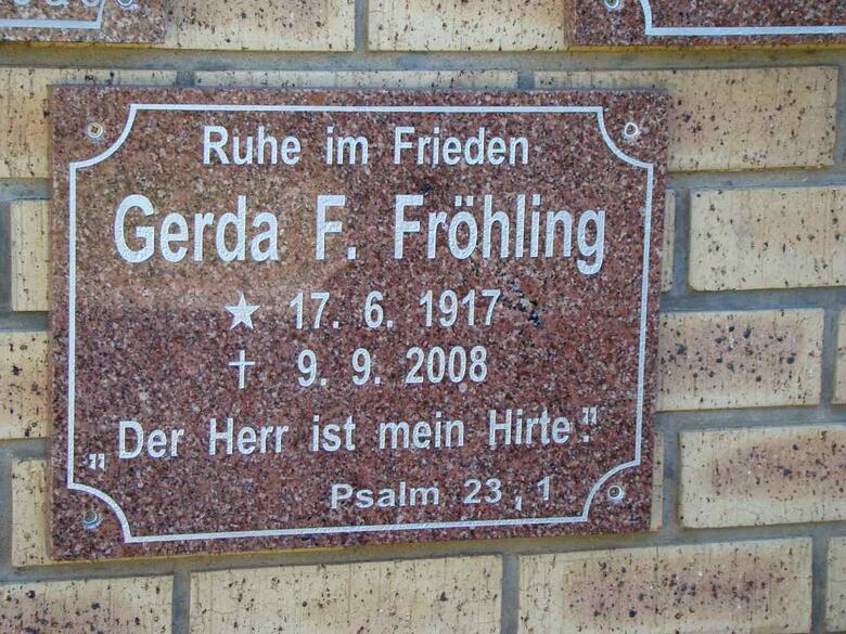 FRÖHLING Gerda F. 1917-2008
